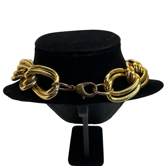 Women's Double Chain Loop Gold Tone Necklace - 21in - Picture 2 of 5